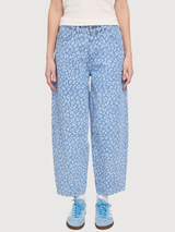 Jeans Printed Barrel Leg Woman Light Blue | Mazine