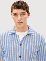 Strick-Poloshirt Gestreift Reines Wedgwood | Armedangels