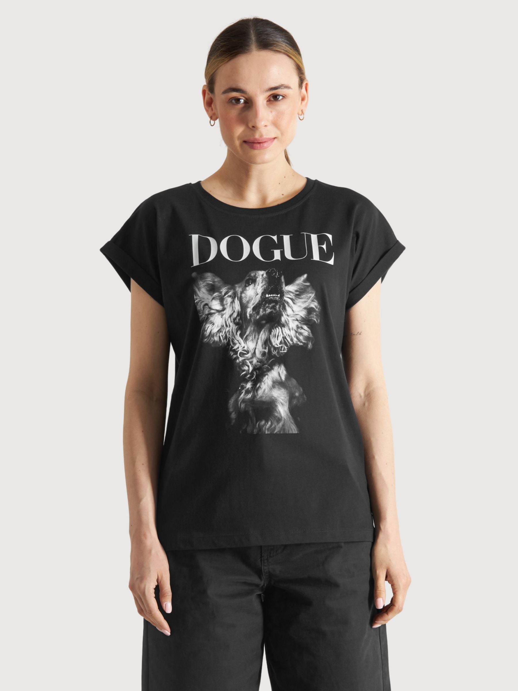 T-Shirt Visby Dogue Nero Donne Cotone | Dedicated