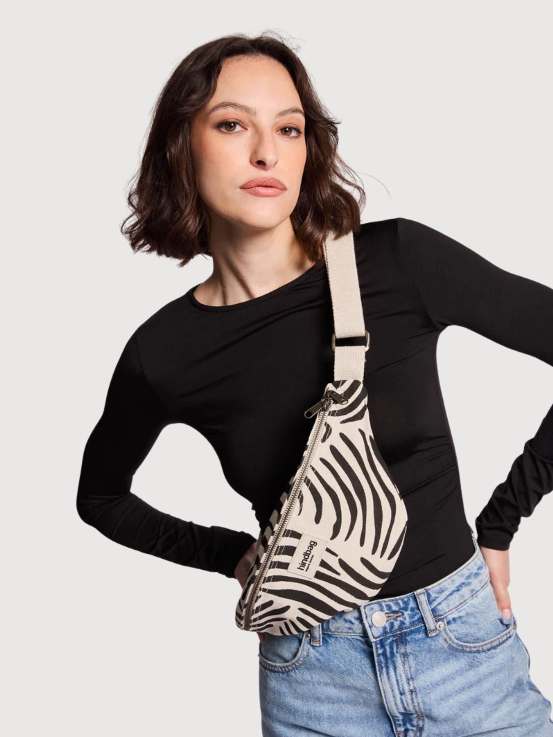 Olivia Sac banane Zebre Ecru | HINDBAG