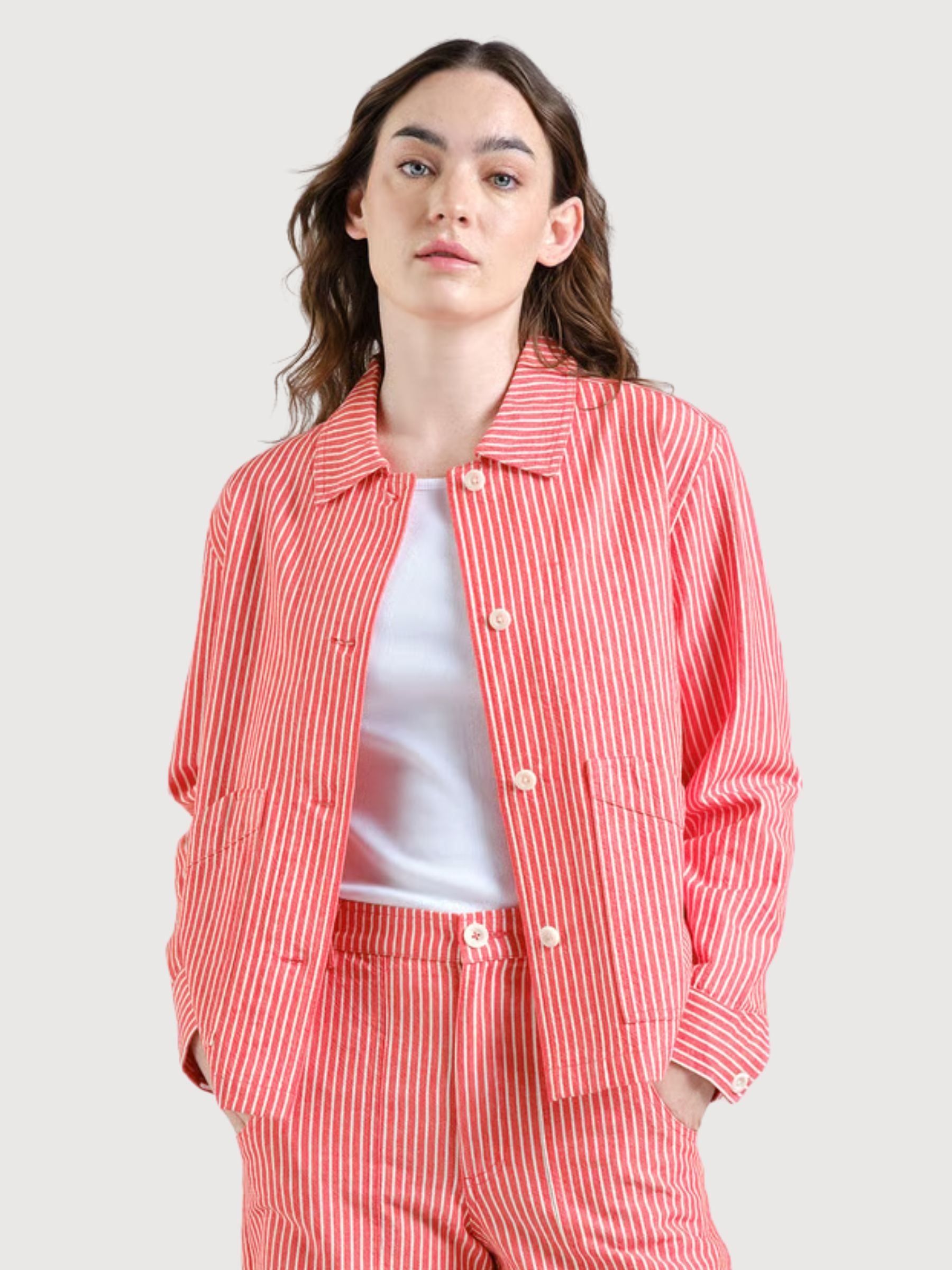 Giacca Stiby Work Stripe Grenadine Red | Dedicated
