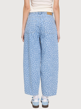 Jeans Printed Barrel Leg Woman Light Blue | Mazine