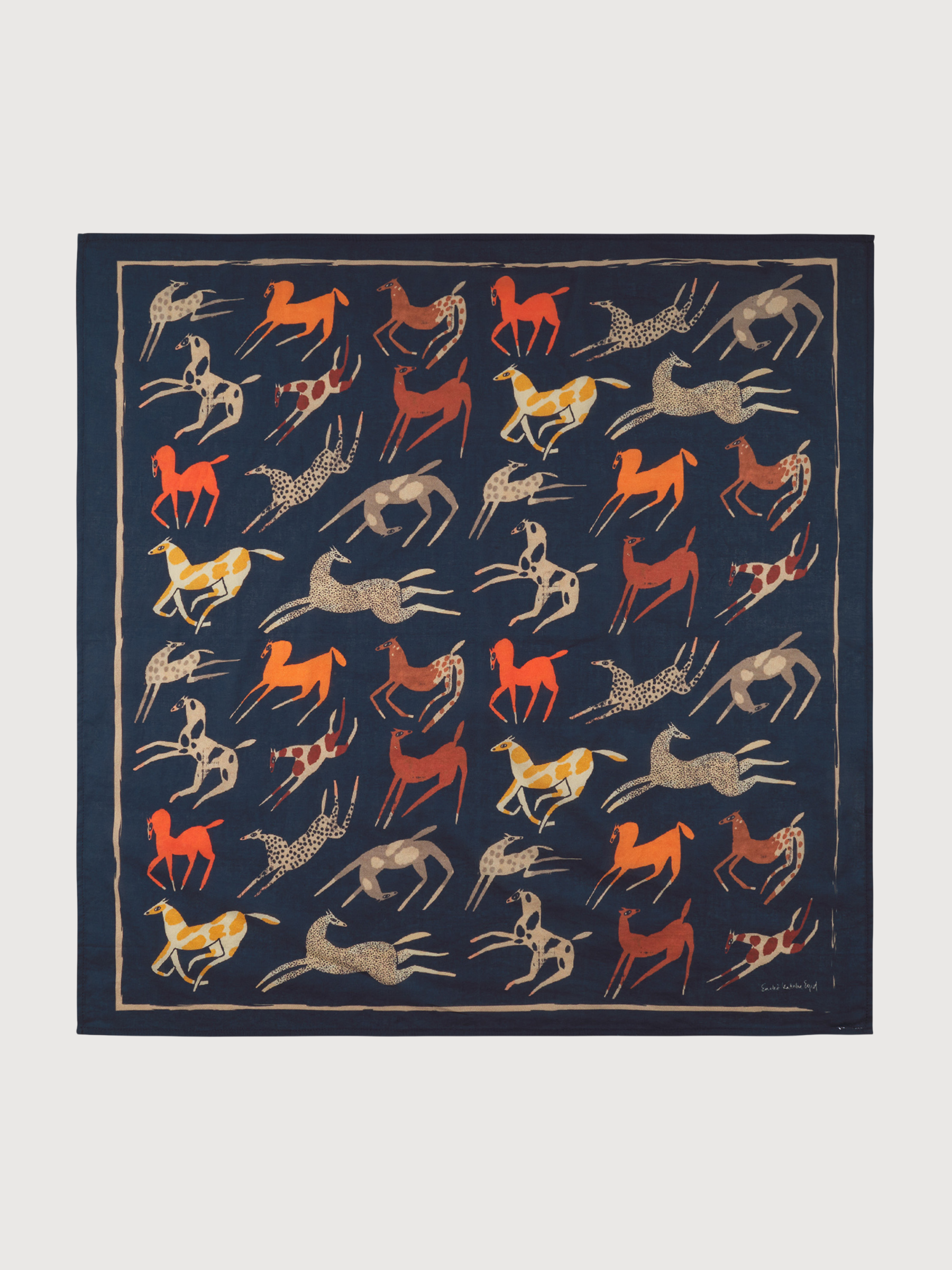 Foulard Kullavik Pferde Bio-Baumwolle | Dedicated