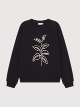 Swearshirt Ystad Leaves Black | Dedicated