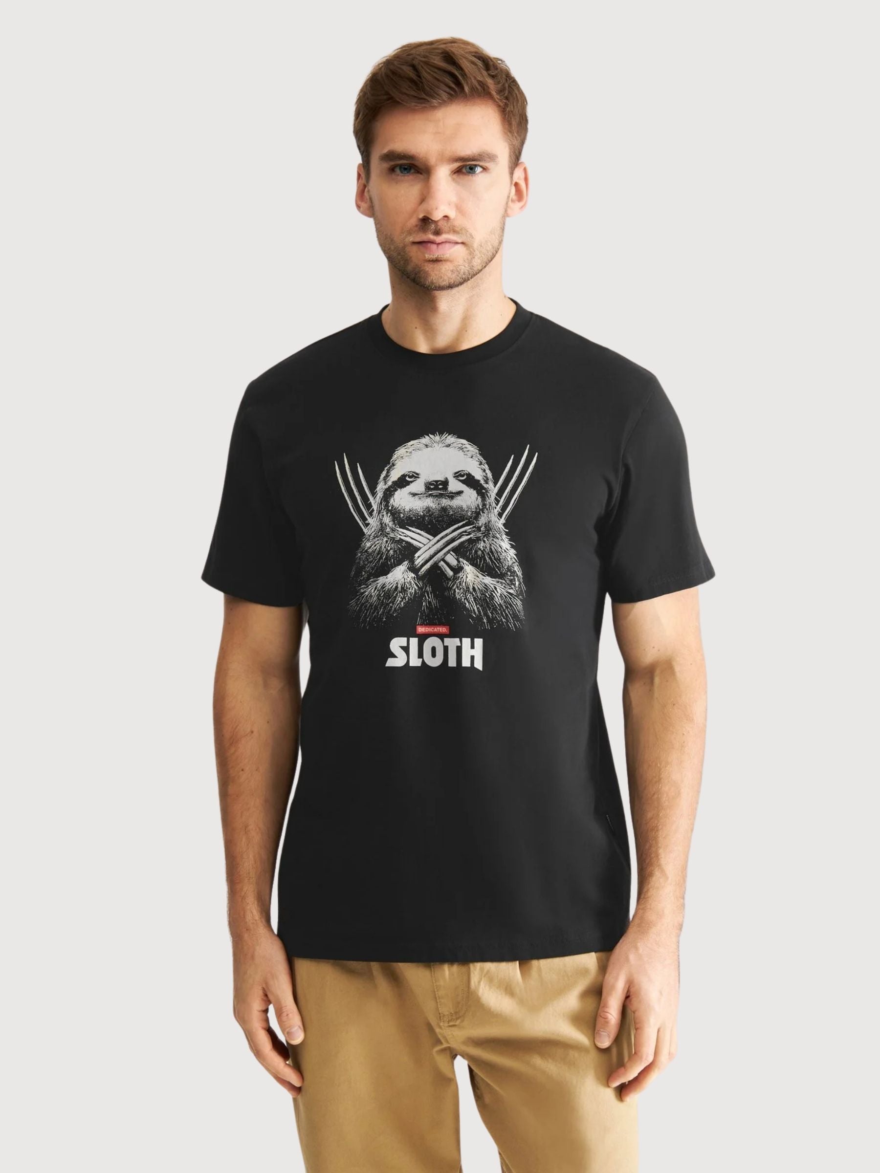 T-Shirt Stockholm Faultier Schwarz | Dedicated