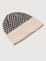 Hemavan Bubble Beanie in White and Black | Dedicated