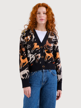 Cardigan Kanan Horses Jacquard  Woman| Dedicated