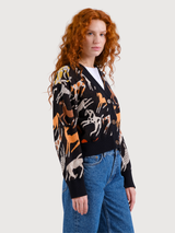 Cardigan Kanan Horses Jacquard  Woman| Dedicated