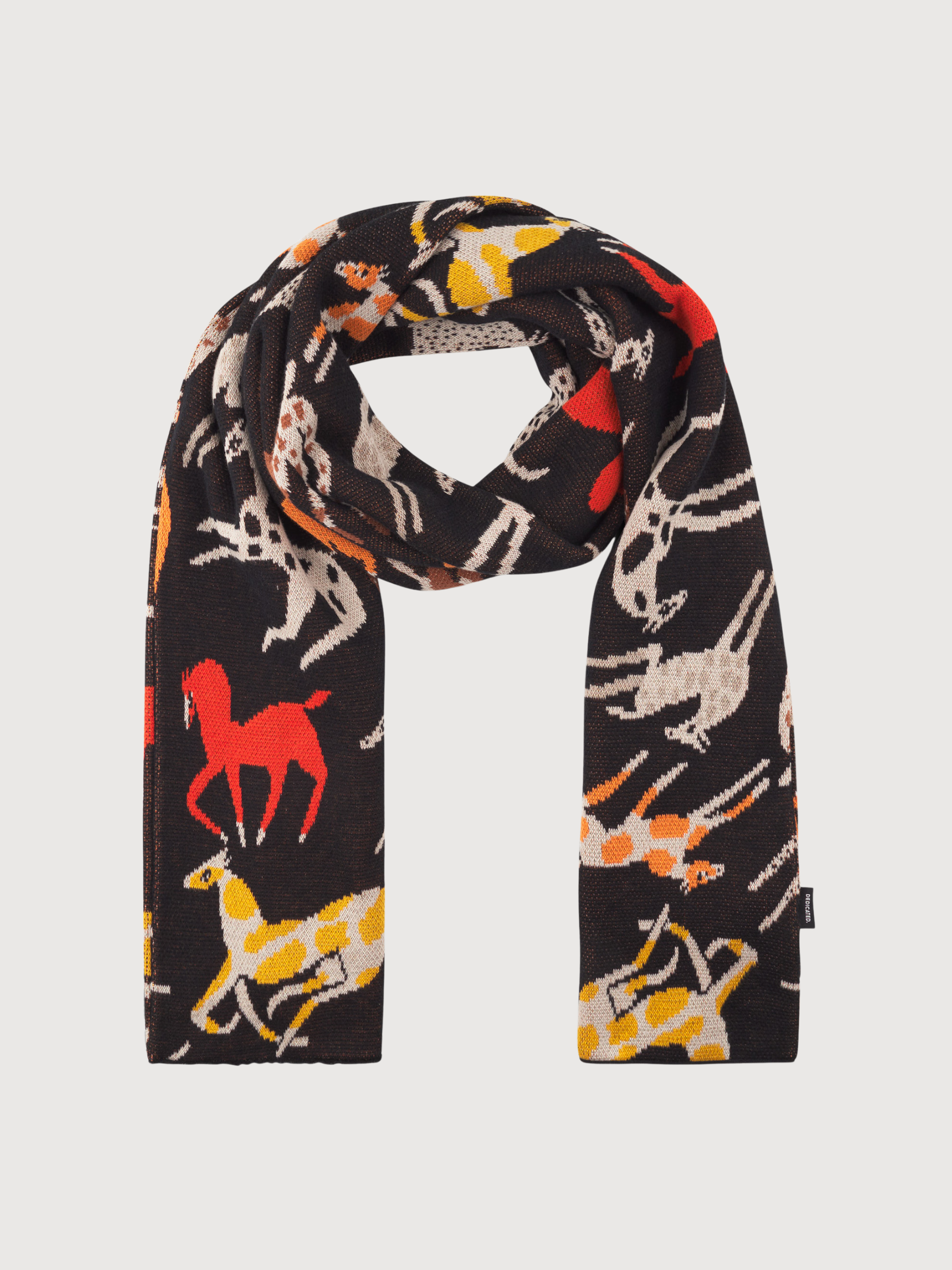 Sciarpa Rossberga Motivo jacquard cavalli Unisex | Dedicated