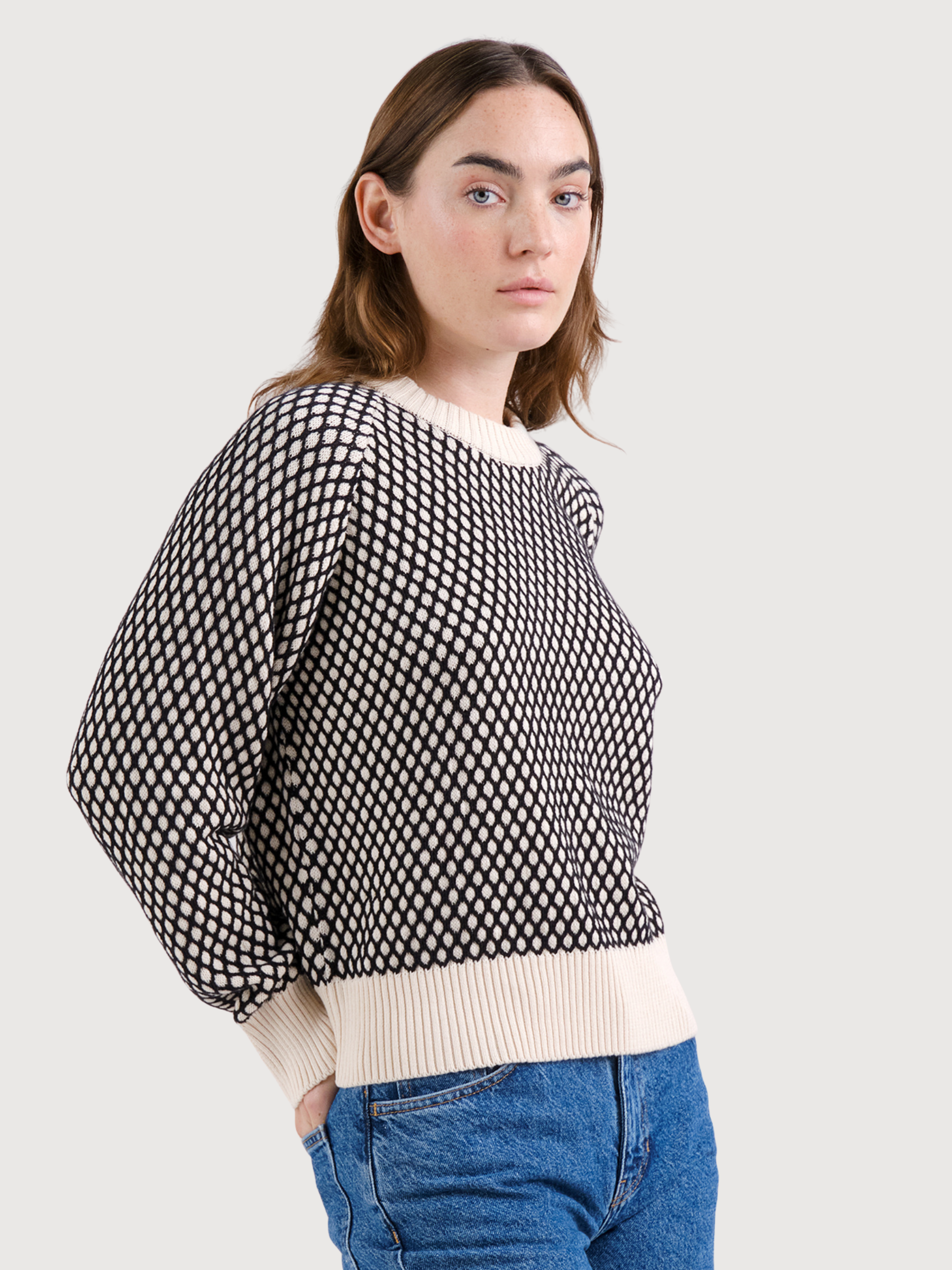 Bubble Pullover Husie Schwarz und Weiß | Dedicated