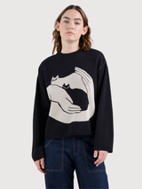 Pullover Limhamn Kittens Nero Cotone Biologico | Dedicated