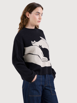 Pullover Limhamn Kittens Nero Cotone Biologico | Dedicated