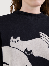 Pullover Limhamn Kittens Nero Cotone Biologico | Dedicated