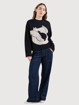 Pullover Limhamn Kittens Nero Cotone Biologico | Dedicated