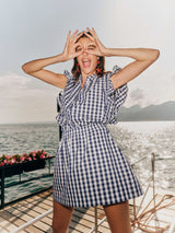 Skirt Vichy Check Blue/White Cotton | Lanius