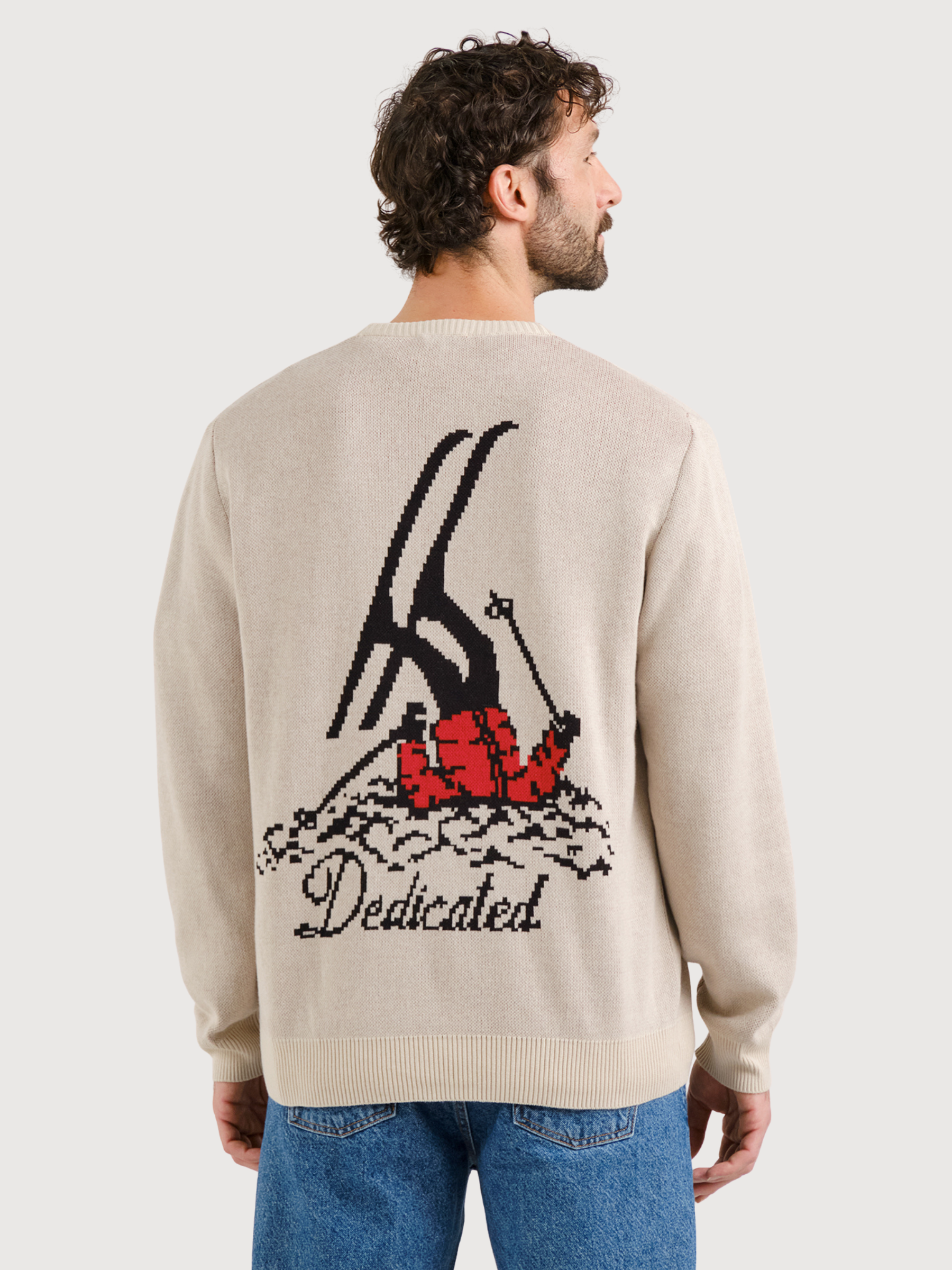 Pullover Mora Jacquard-Skifahrermotiv Mann | Dedicated