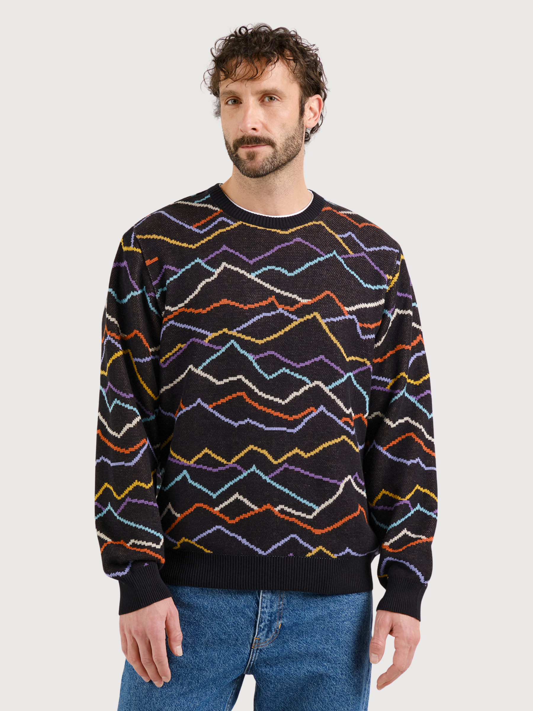 Pullover im Jacquard-Strick Mora Mountain Schwarz | Dedicated