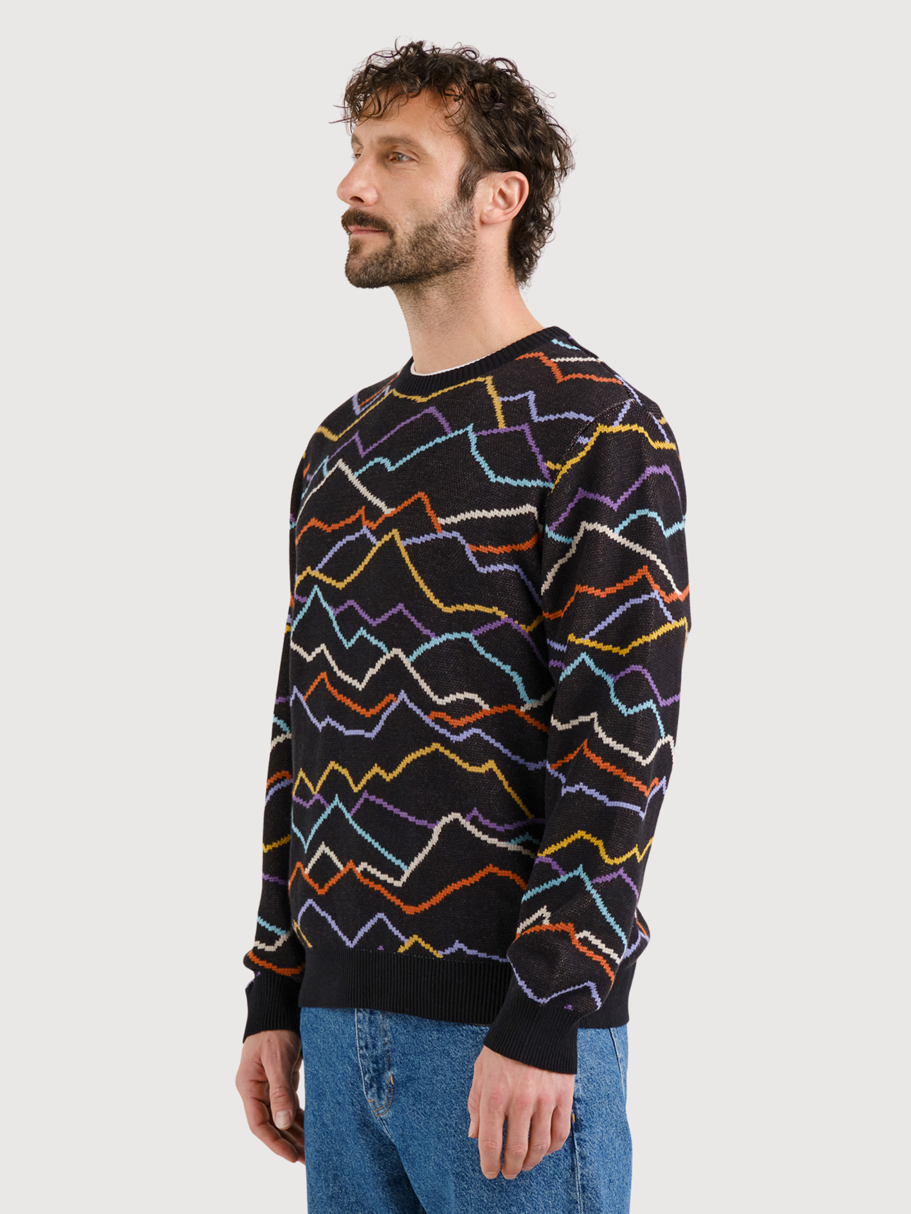 Pullover im Jacquard-Strick Mora Mountain Schwarz | Dedicated