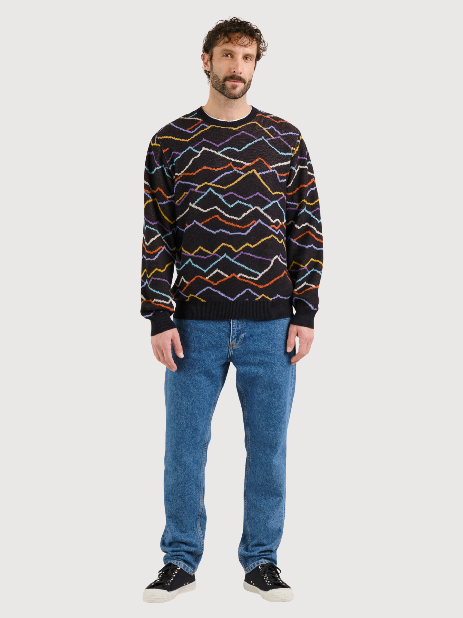 Pullover im Jacquard-Strick Mora Mountain Schwarz | Dedicated