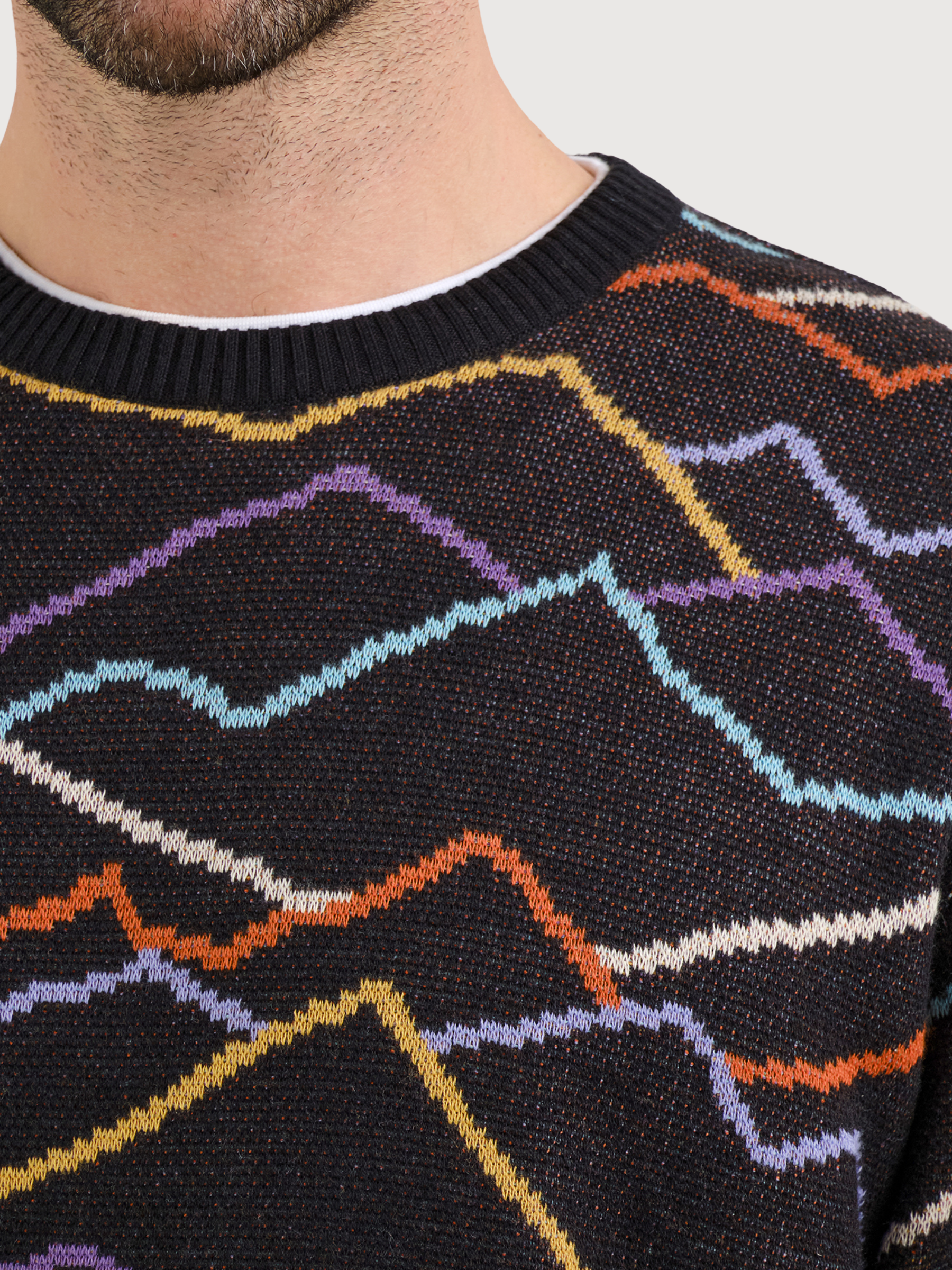 Pullover im Jacquard-Strick Mora Mountain Schwarz | Dedicated