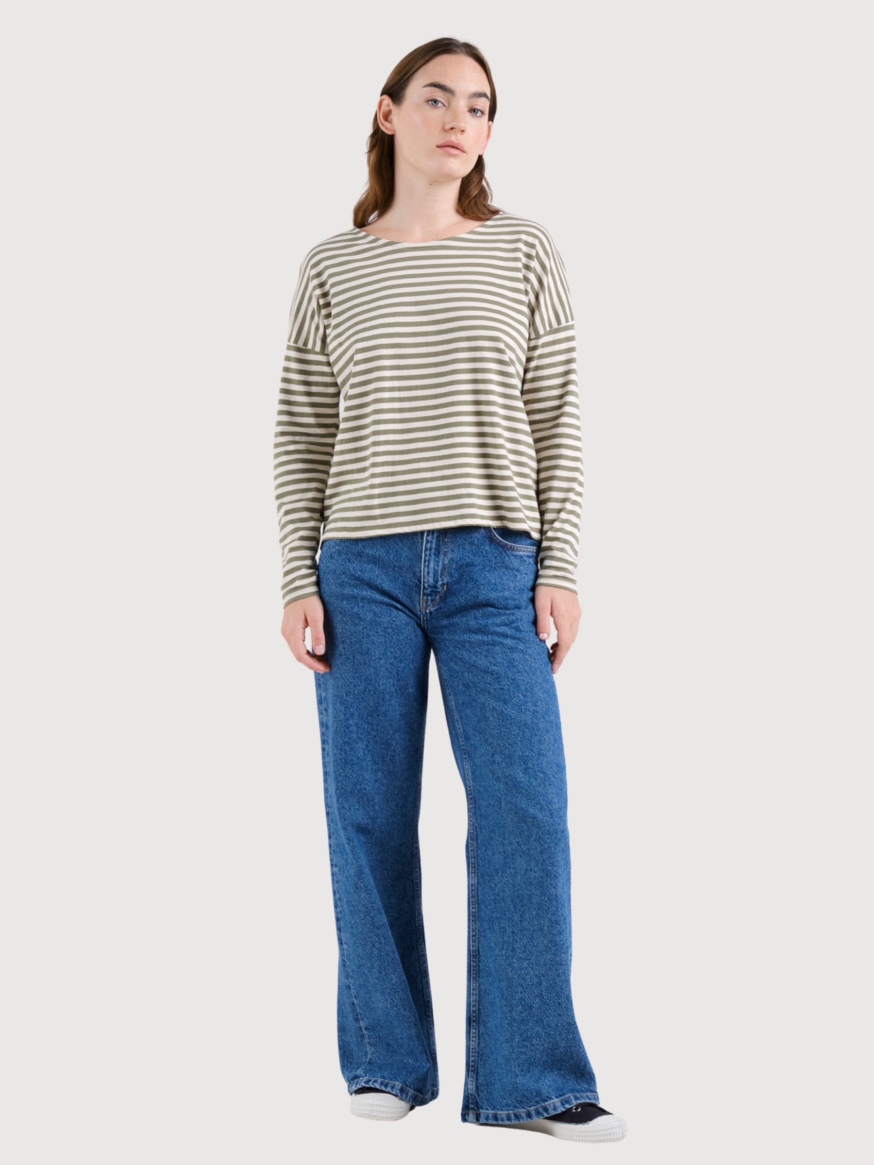 Langarmshirt Humledal Streifen Grün | Dedicated