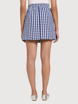 Skirt Vichy Check Blue/White Cotton | Lanius