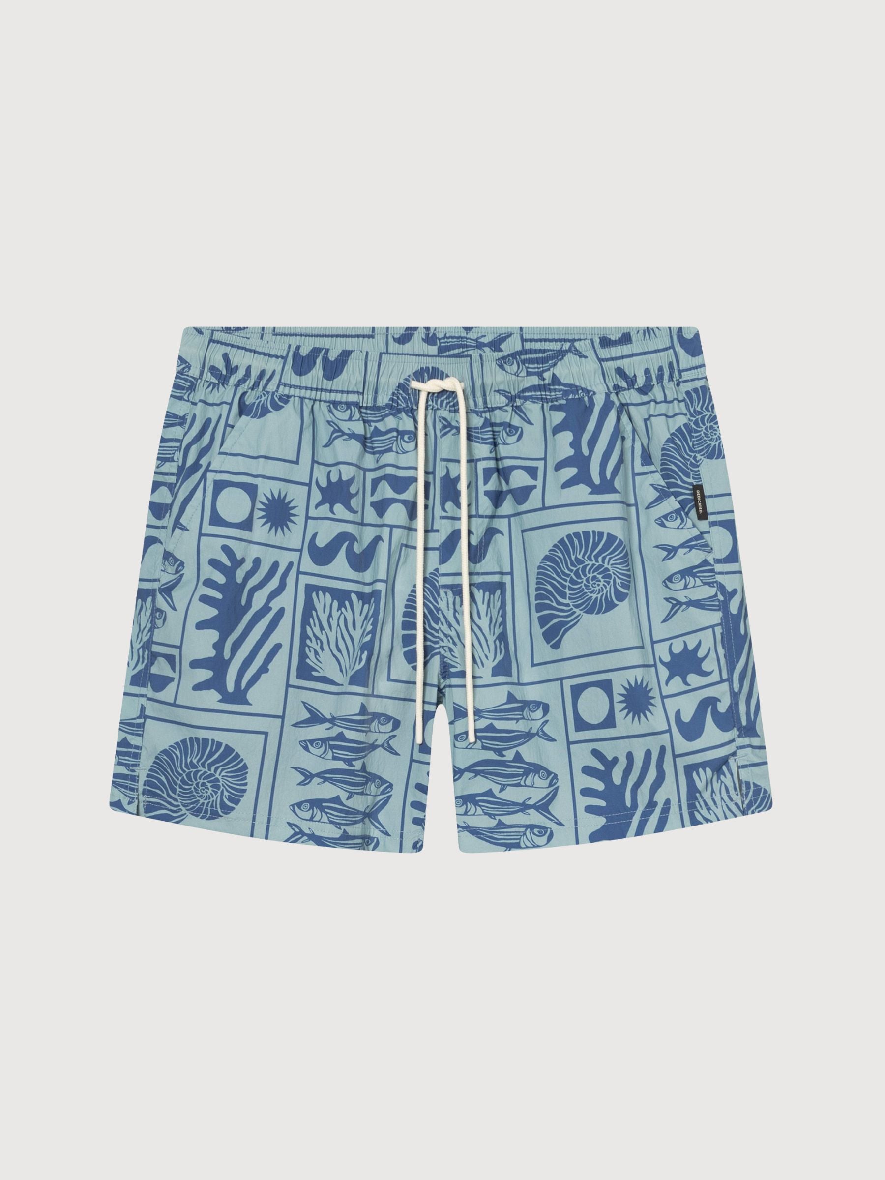 Pantaloncini da bagno Birka Ocean Squares blu | Dedicated