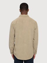 Camicia in velluto a coste da uomo color kaki chiaro in cotone | Mazine