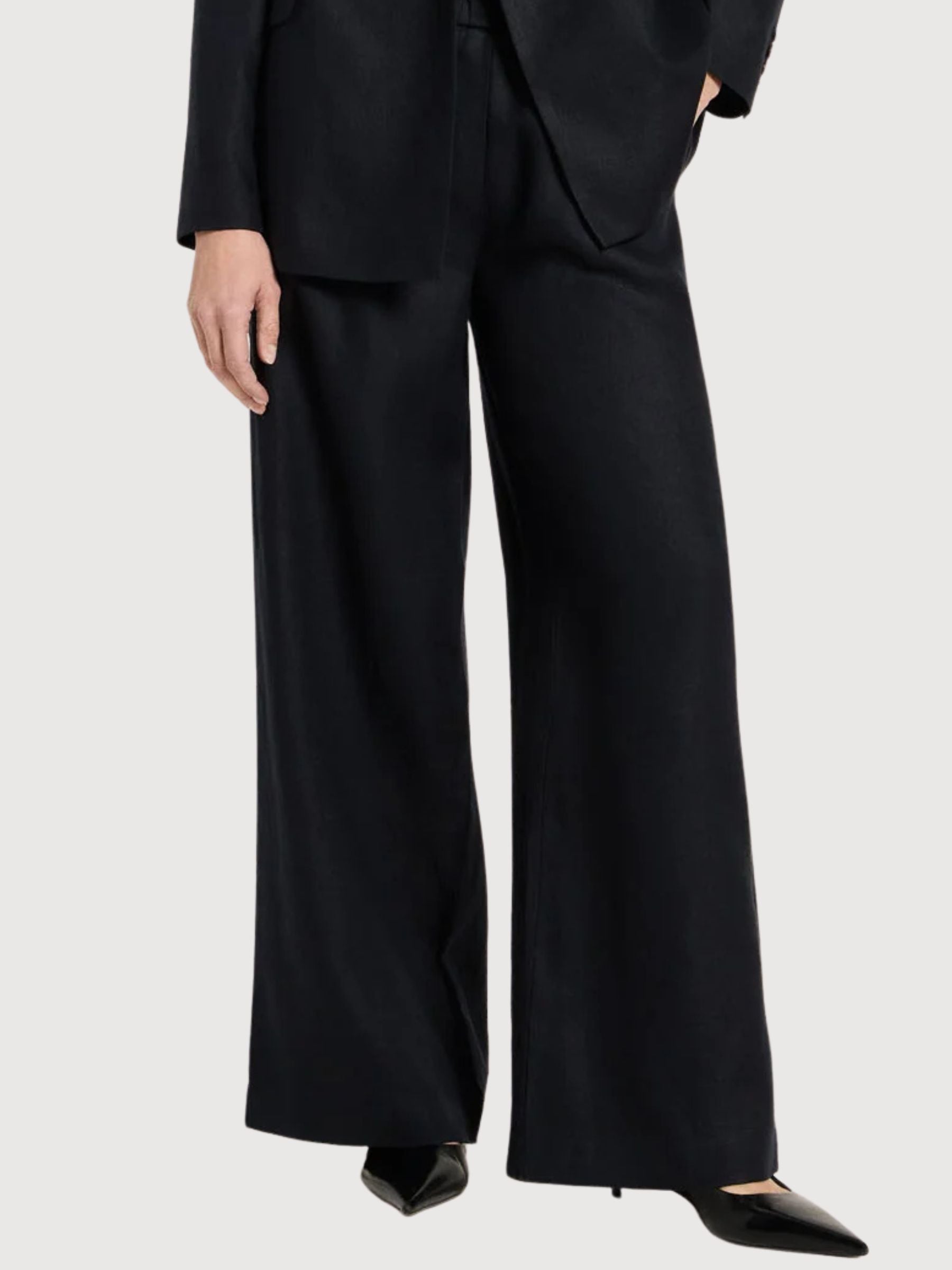 Trouser Wide Leg Onyx Gots Linen | Lanius