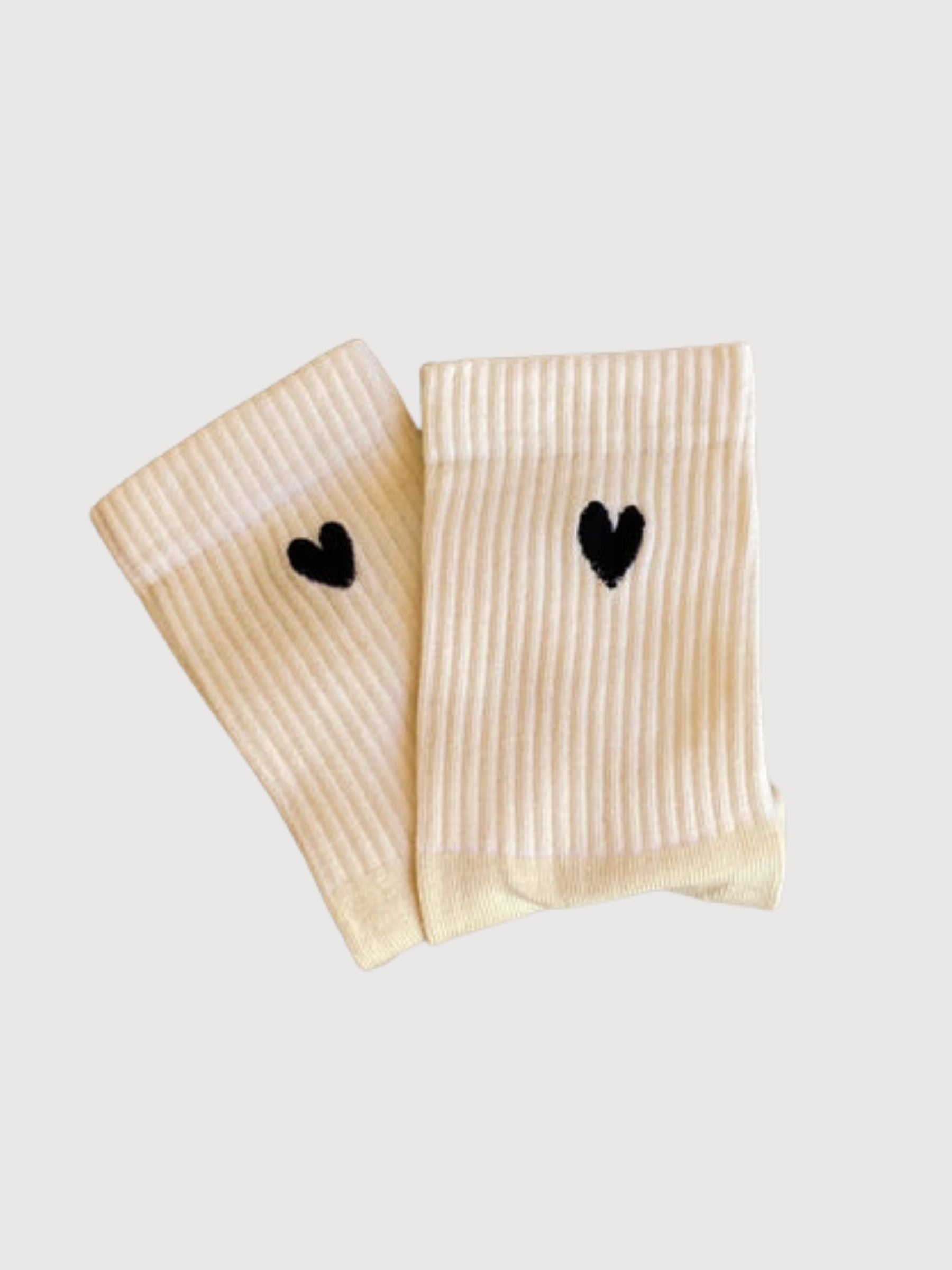Socks Heart Black Unisex Cotton | Jutelaune