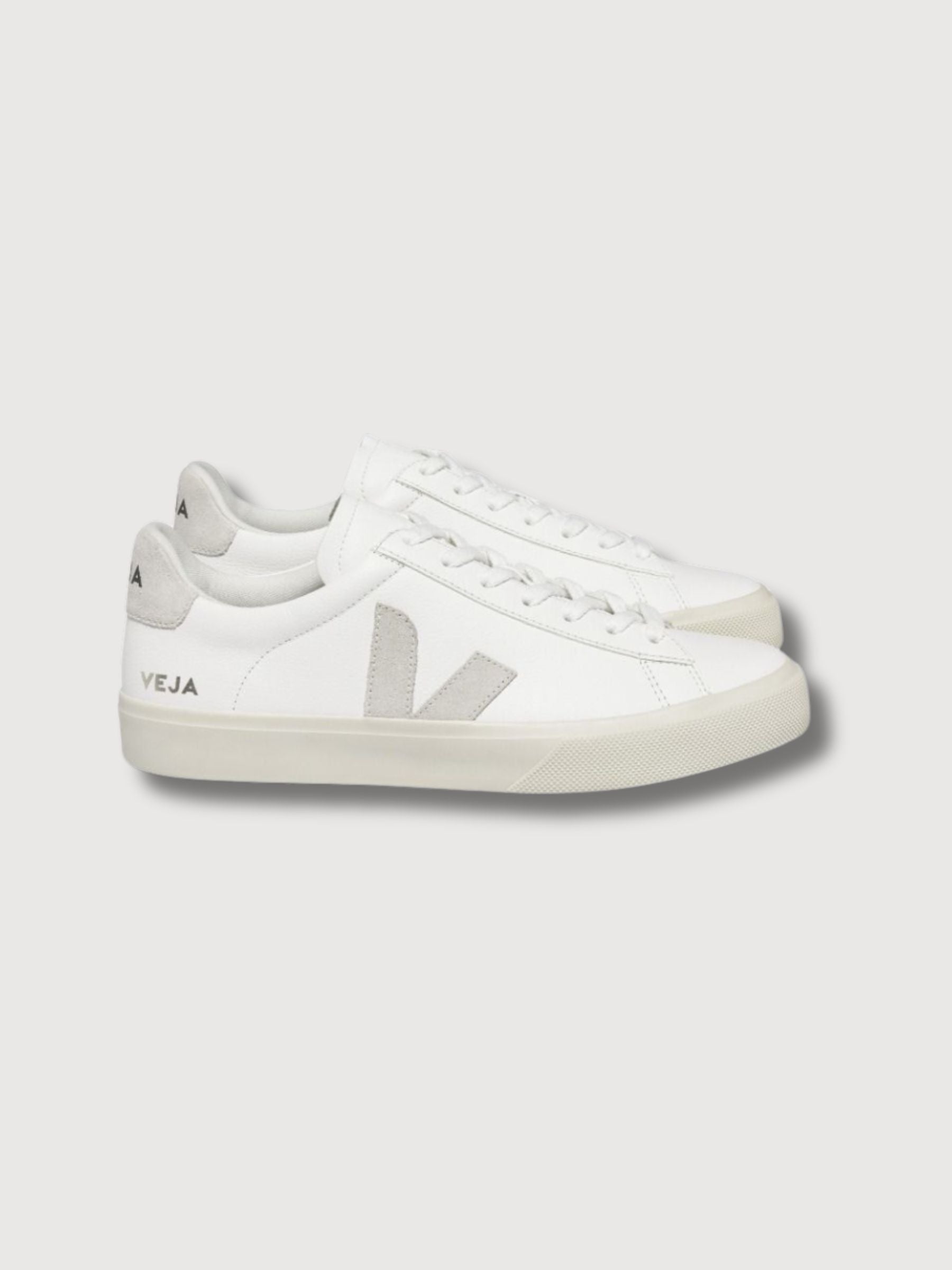 Shoes Campo Extra-White_Natural-Suede In Sustainable Leather | Veja