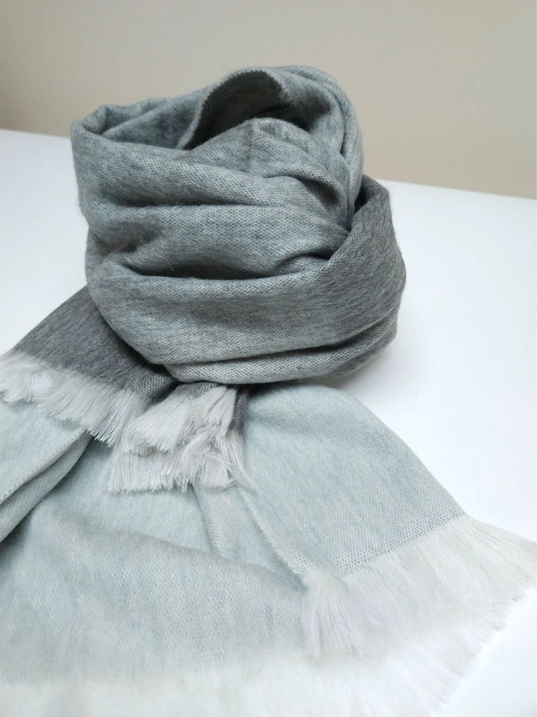 Alpaca Scarf Brushed Ombre Verdegris | Bufandy