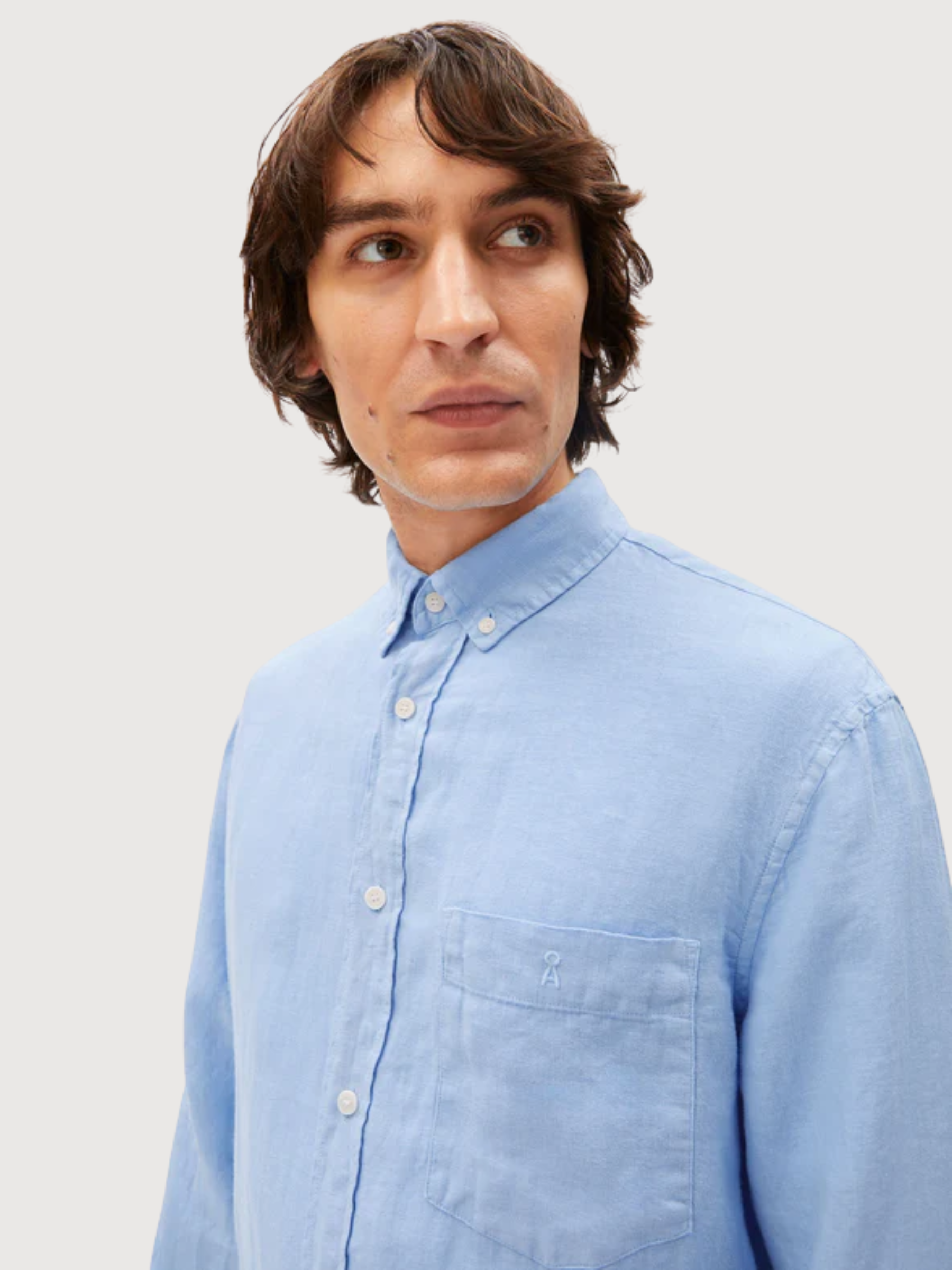 Shirt Longsleeve Linen Man Wedgwood | Armedangels