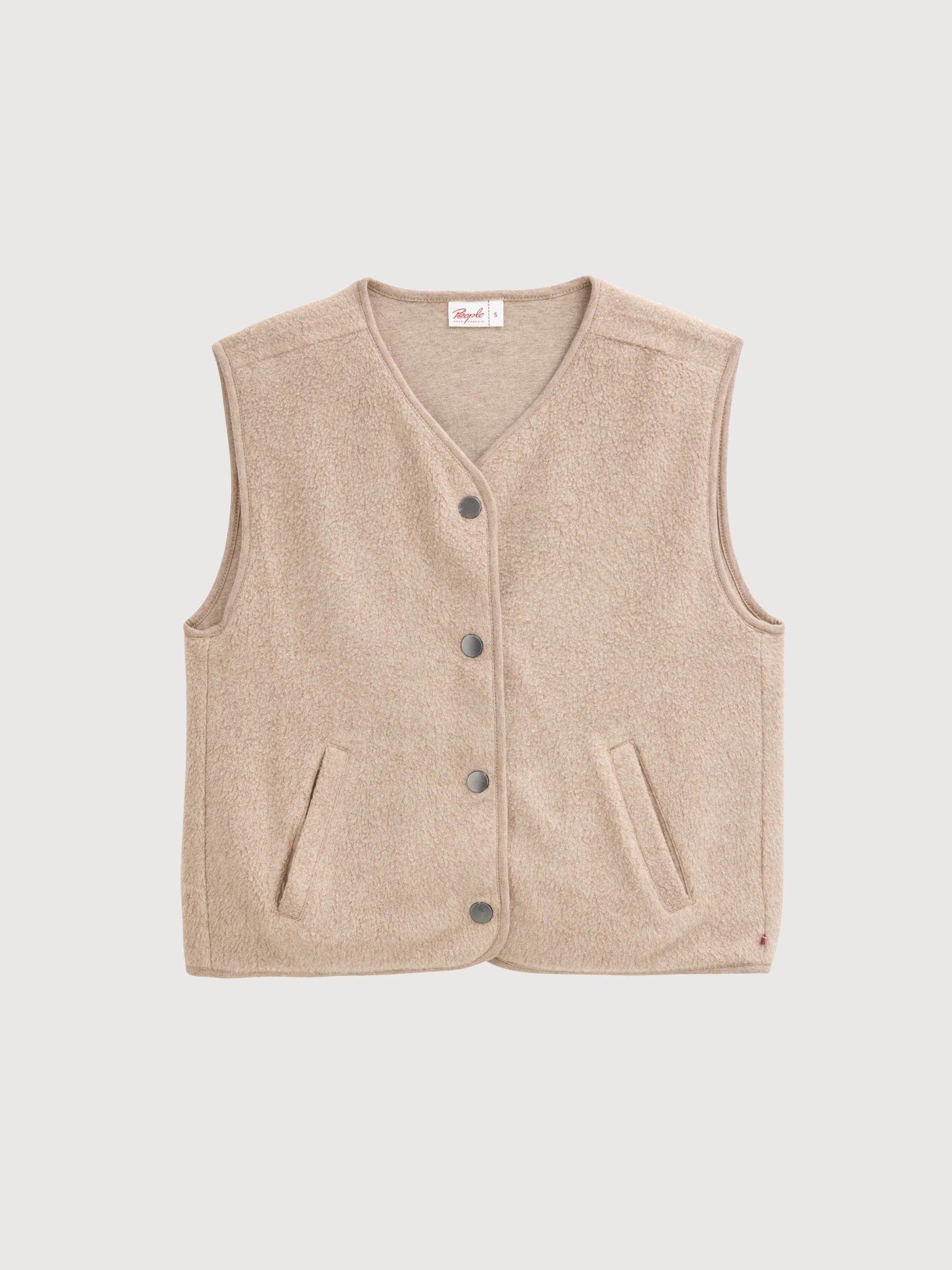 Vest Fleece Dark Sand for Women | PEOPLE WEAR ORGANIC