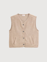 Vest Fleece Dark Sand for Women | PEOPLE WEAR ORGANIC