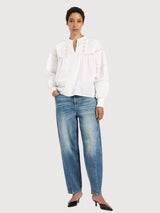 Blouse Lace White GOTS in Cotton | Lanius