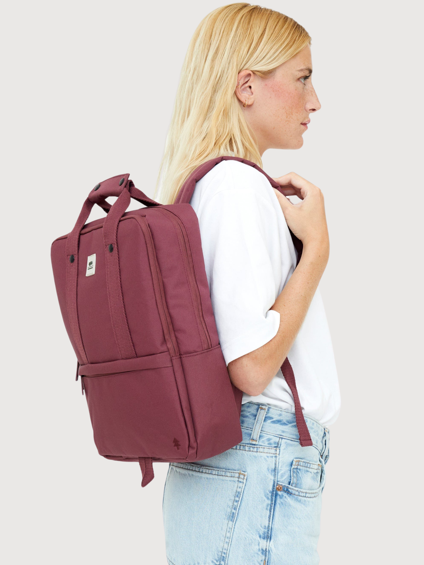 Täglich 13 Pflaumenrecycling Polyester -Laptop -Rucksack | Lefrik