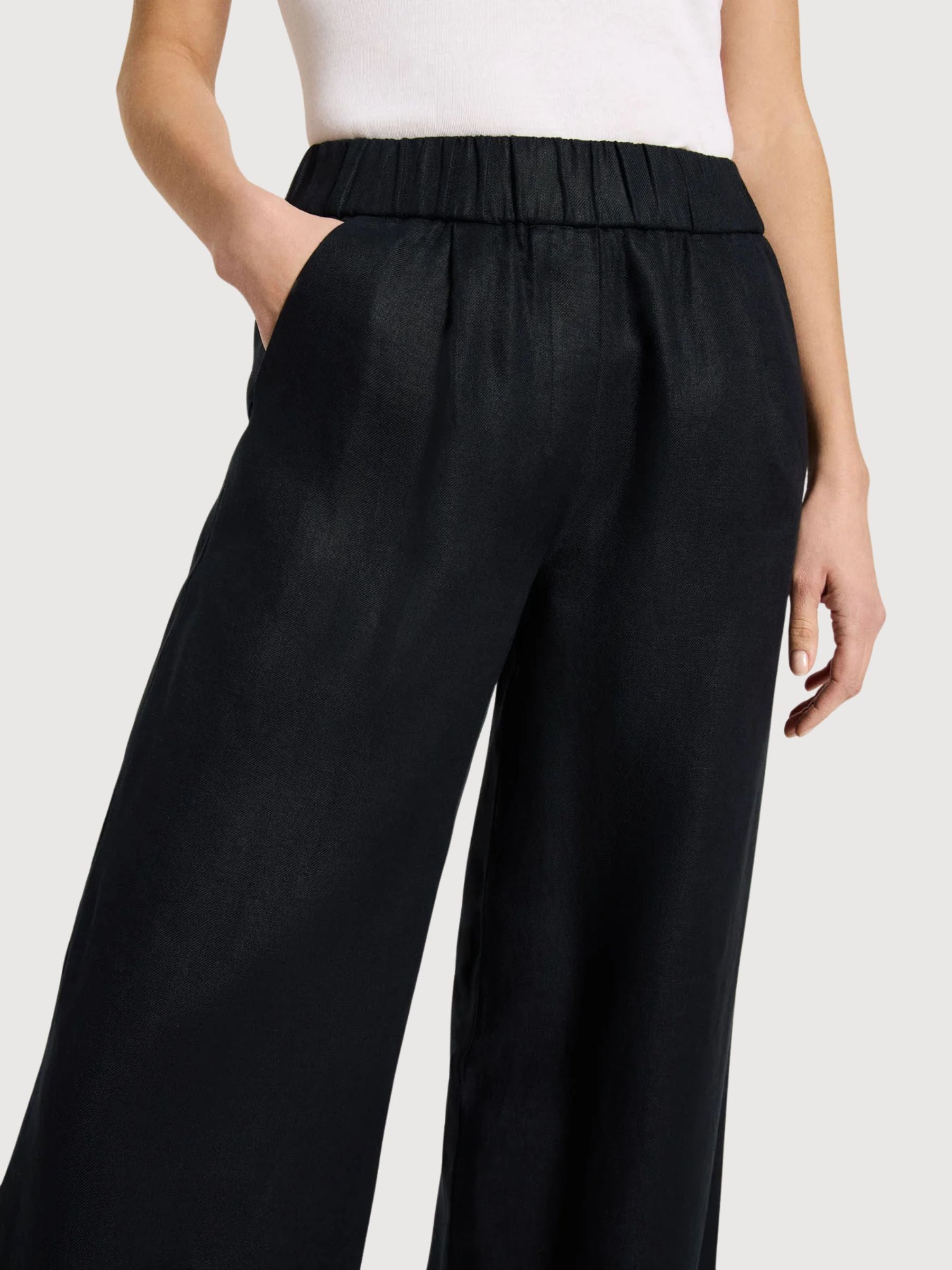 Trouser Wide Leg Onyx Gots Linen | Lanius