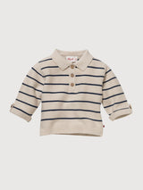 Pullover Baby Boy Striped Beige Organic Cotton | People Wear Organic
