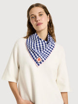 Scarf Vichy Check Blue/White Cotton | Lanius