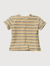 Short-sleeved T-shirt with stripes Dark yellow Organic Cotton | People Wear Organic