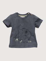 Kurzarm-T-Shirt Baby boy Grau dunkel Bio-Baumwolle | People Wear Organic