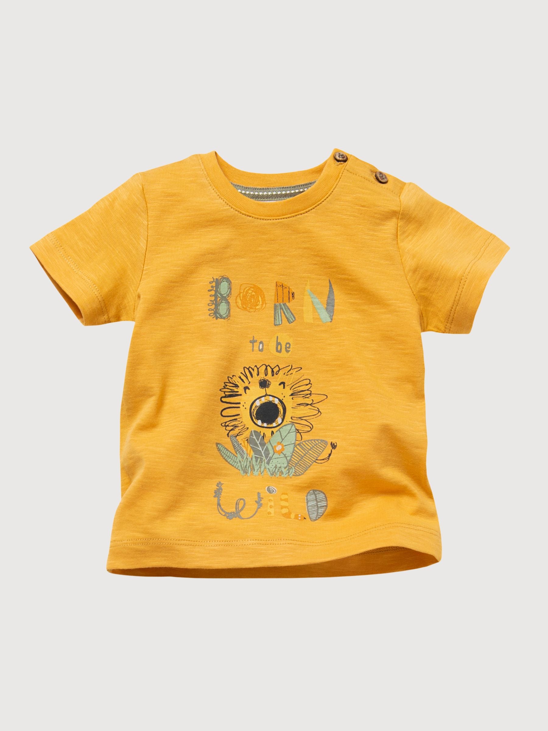Short-sleeved T-shirt Baby boy Yellow Organic Cotton | People Wear Organic