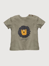 Kurzarm-T-Shirt Baby boy Khaki grün Bio-Baumwolle | People Wear Organic