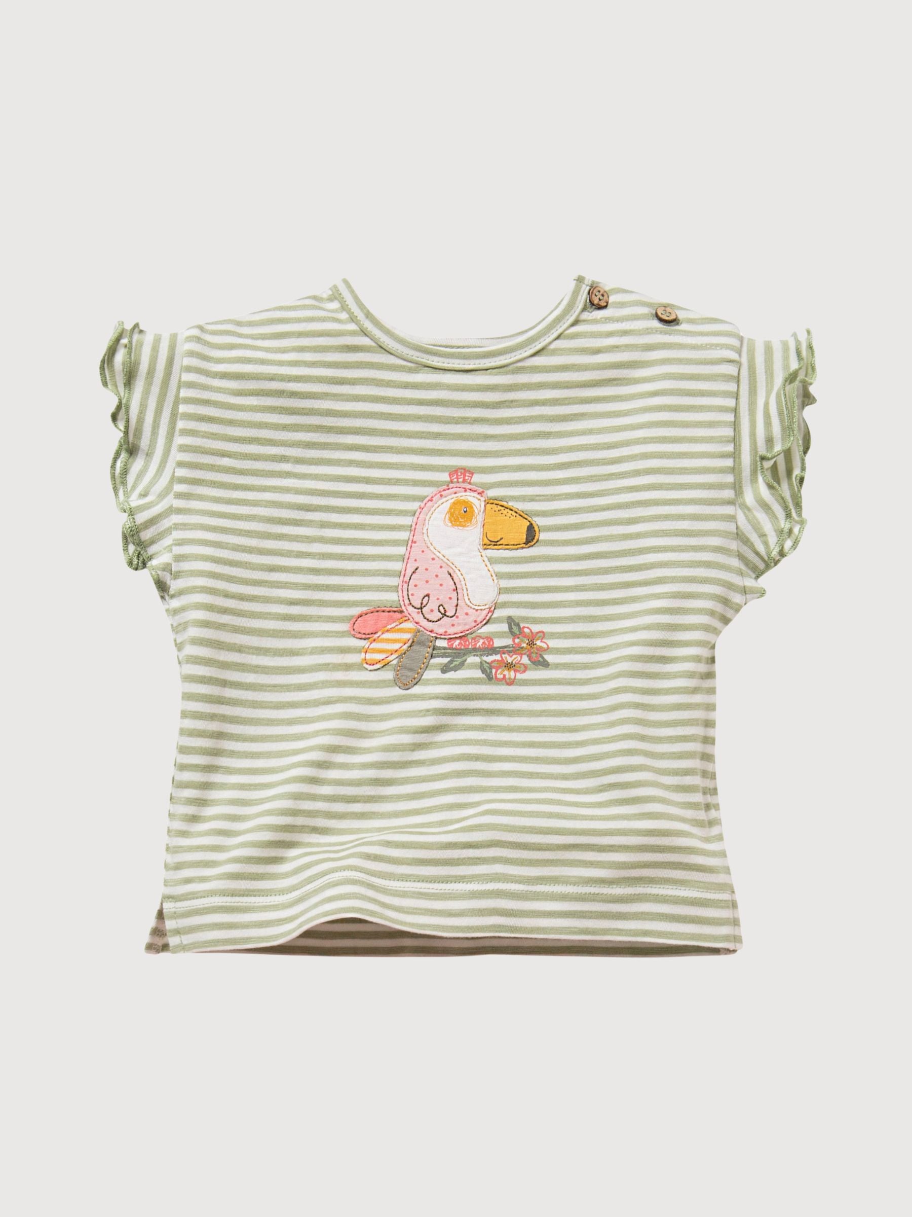 T-Shirt Baby Mädchen Gestreift grün Bio Baumwolle | People Wear Organic