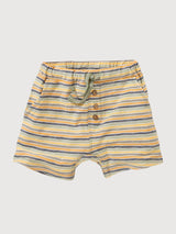 Pantaloncini bambino a righe gialle Cotone organico | People Wear Organic