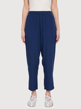 Pantaloni a gamba dritta in viscosa da donna, colore indaco | Mazine