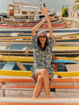 Scarf Vichy Check Blue/White Cotton | Lanius