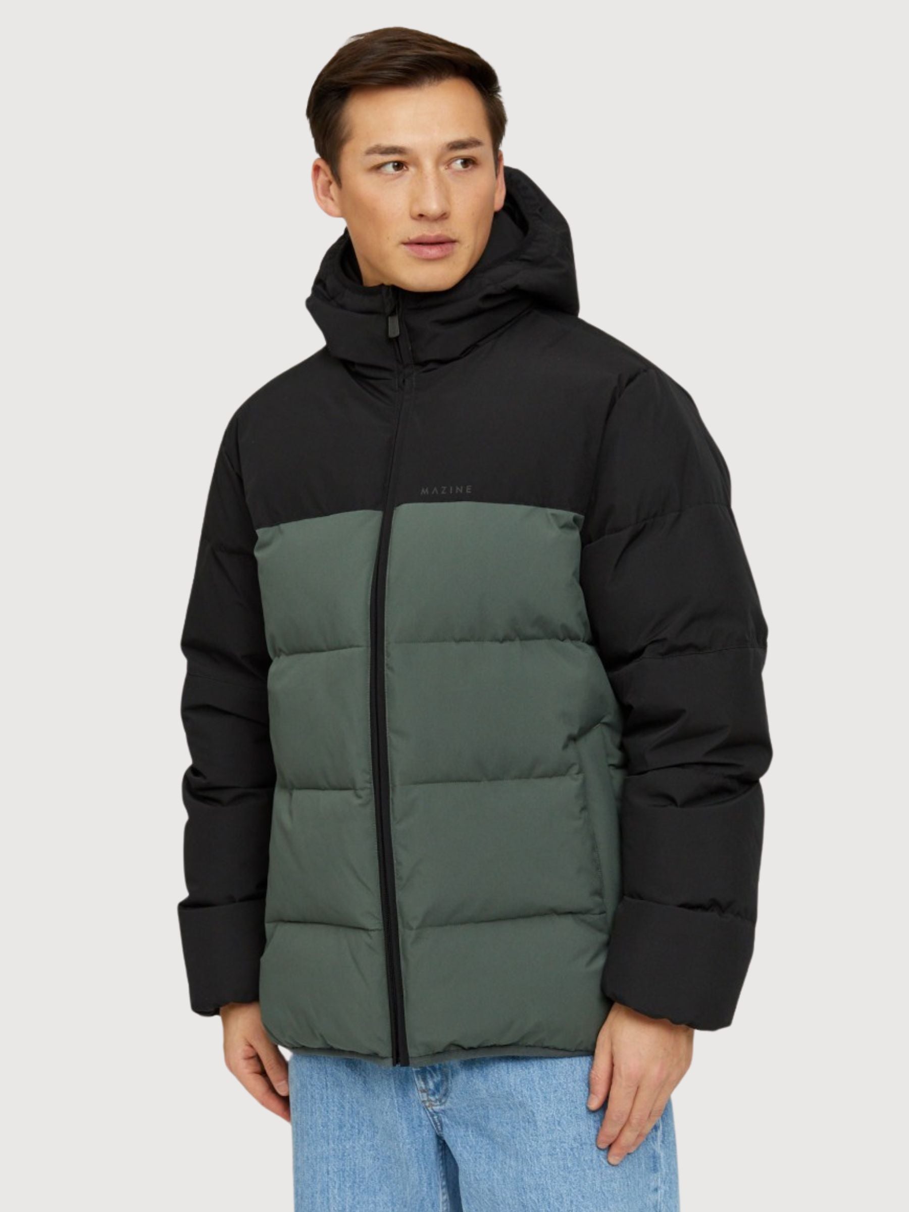 Kyle Puffer Giacca Imbottita Nero/Verde Uomo | Mazine