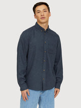 Yarm Hemd Indigo Melange Herren | Mazine